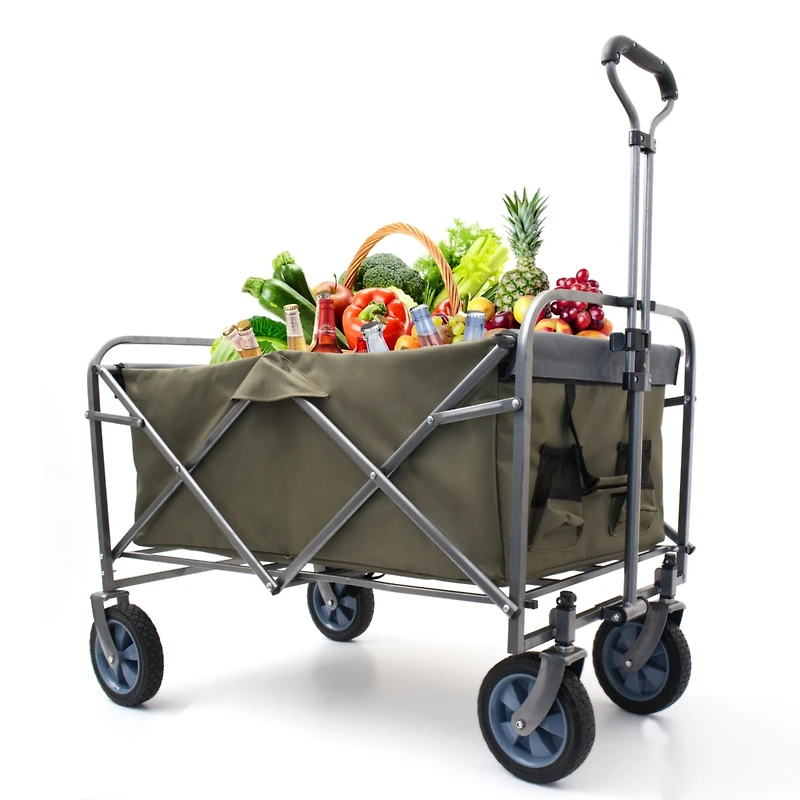 Outdoor Garden Multipurpose Micro Collapsible Beach Trolley Cart Camping Folding Wagon