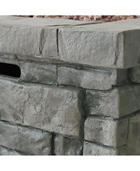 30" Outdoor Square Mgo Propane Fire Pit - 40,000 Btu, Grey