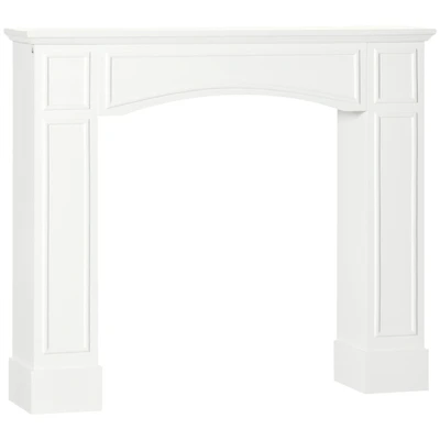 Modern Fireplace Mantel, Surround Mantels for Fireplace with Decorative Pattern Interior Width 29" White
