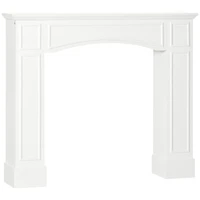 Modern Fireplace Mantel, Surround Mantels for Fireplace with Decorative Pattern Interior Width 29" White