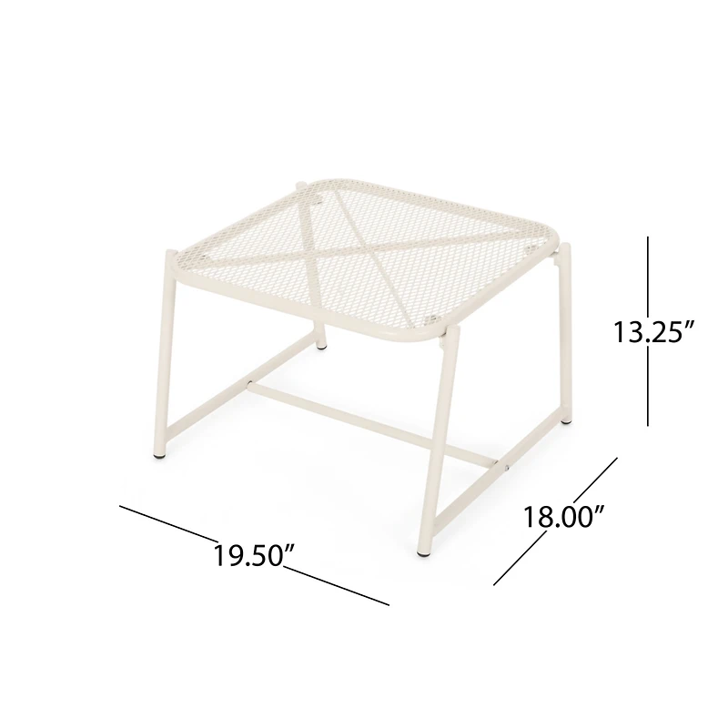 Kincaid 13" H White Mesh Top Outdoor Side Table