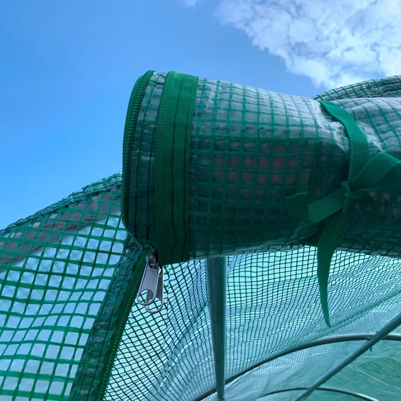 15' x 7' x 6.5' Walk-in Tunnel Hoop Greenhouse, Green House with Polyethylene Pe Cover, Steel Frame, Roll-Up Zipper Door & Windows for Flowers, Vegeta
