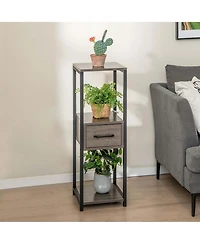 1 Pack 3 Tier Tall Metal Plant Stand Indoor Plant Table with Drawer Anti-tipping Devices