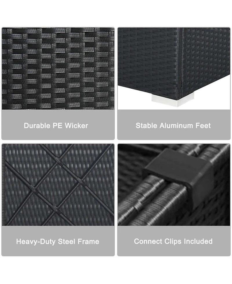 Costway 7PCS Patio Rattan Sofa Set Sectional Conversation Furniture Set Garden Outdoor Peacock