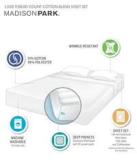 Madison Park 1500 Thread Count Cotton Blend 4-Pc. Sheet Set