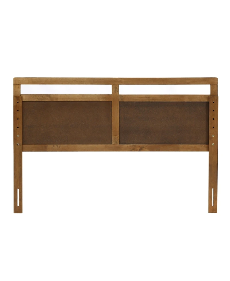 LuxenHome Farmhouse Double Panel Wood Headboard, Queen