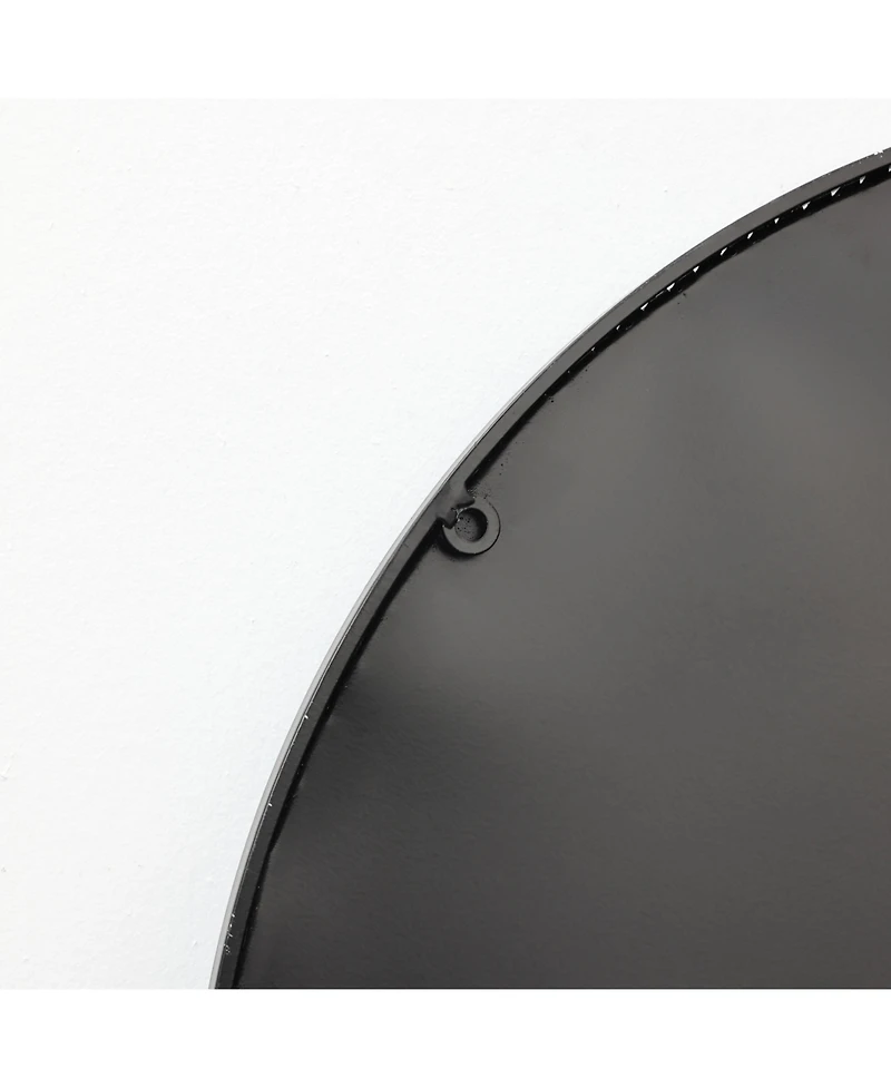 LuxenHome Circles Black Metal Frame Round Wall Mirror