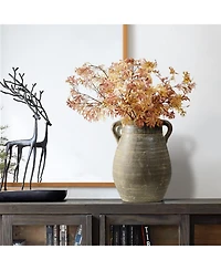 LuxenHome Rustic Farmhouse Brown Jug 12.5-Inch Tall Terracotta Vase