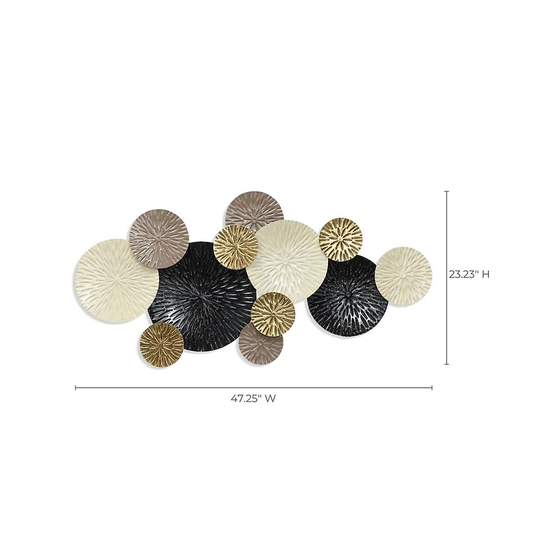LuxenHome Multi-Color Coastal Abstract 47.25-Inch Wide Metal Wall Decor