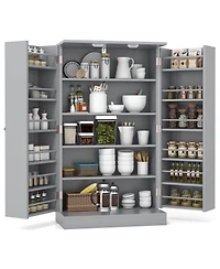 41" Farmhouse Kitchen Pantry Storage Cabinet withDoors Adjustable Shelves