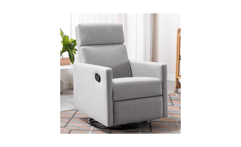 Slickblue Plush Rocker Nursery Chair Glider Swivel Recliner for Comfortable Seating