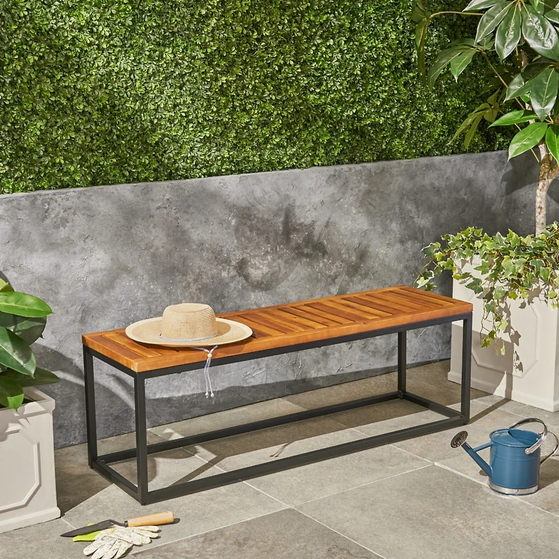 Modern Acacia Wood Bench: Chic And Elegant Outdoor Retreat