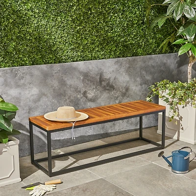 Modern Acacia Wood Bench: Chic And Elegant Outdoor Retreat