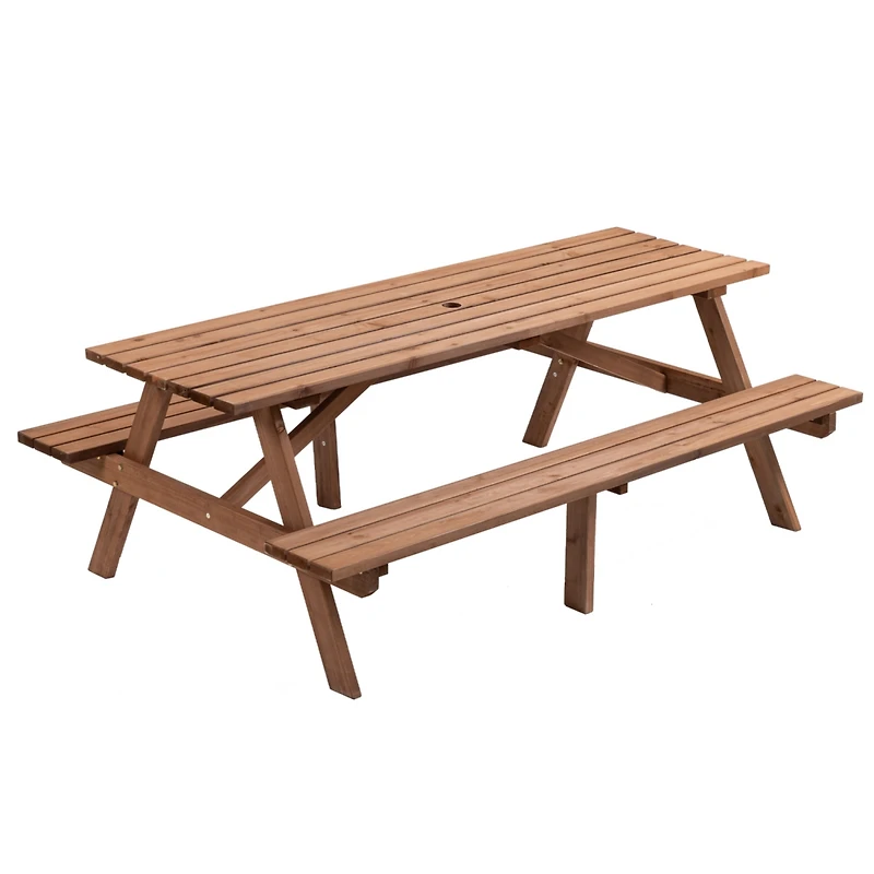 Streamdale 8-Person Picnic Table with Built-in Benches