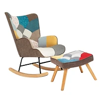 Streamdale Mid Century Rocking Chair with Ottoman
