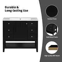 Streamdale 36" Bathroom Vanity Cabinet, Black