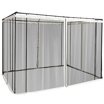10' x 10' Replacement Mesh Sidewall Netting for Patio Gazebos and Canopy Tents with Zippers (Sidewall Only), Cream