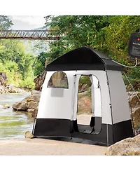 Streamdale Furniture Shower Tent, Pop Up Privacy Shelter for Camping, Dressing Changing Room, Portable Instant Outdoor Shower Tent Enclosure w/ 2 Room