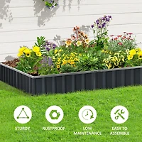 8.5' x 3' x 1' Raised Garden Bed, Galvanized Metal Planter Box for Vegetables Flowers Herbs, Dark Gray