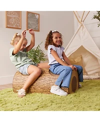 ECR4Kids SoftZone Tree Log Half Saddle Seat, 12in, Chocolate