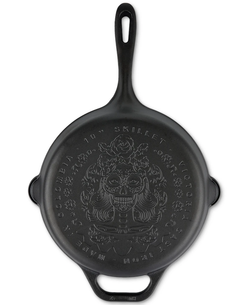 Victoria Cast Iron 10" Skillet with Helper Handle