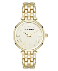 Anne Klein Women's Quartz Everyday Roman Numeral Champagne and Gold-Tone Alloy Metal Watch, 32mm