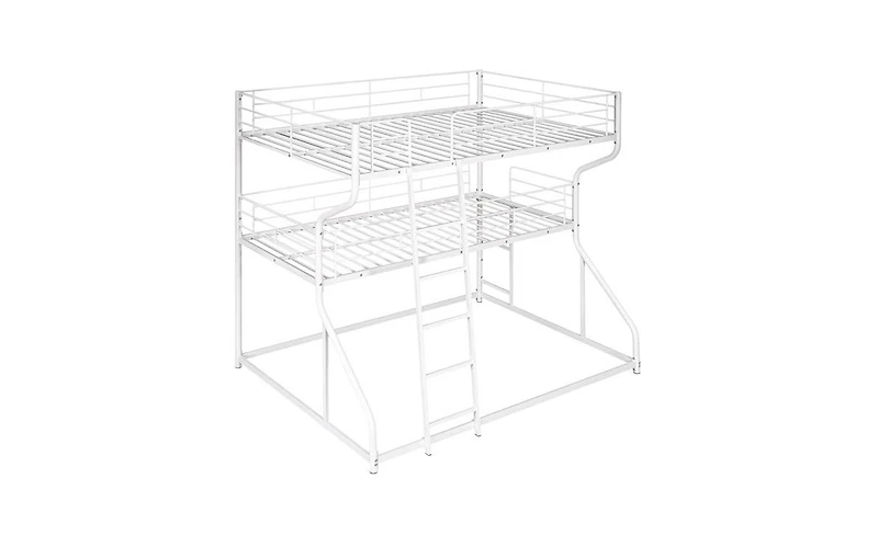 Slickblue Space-Saving Triple Bunk Bed with Full Xl, Twin Xl, Queen - Includes Long & Short Ladder