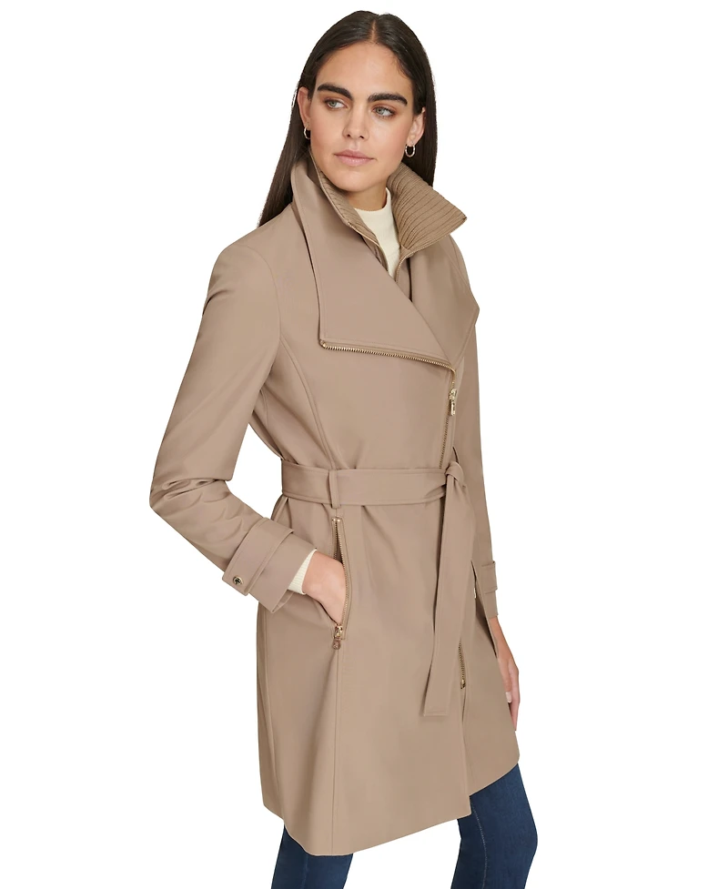 Calvin Klein Women's Long Sleeve Belted Wrap Coat