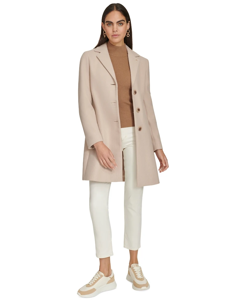Calvin Klein Women's Single-Breasted Notched-Collar Coat