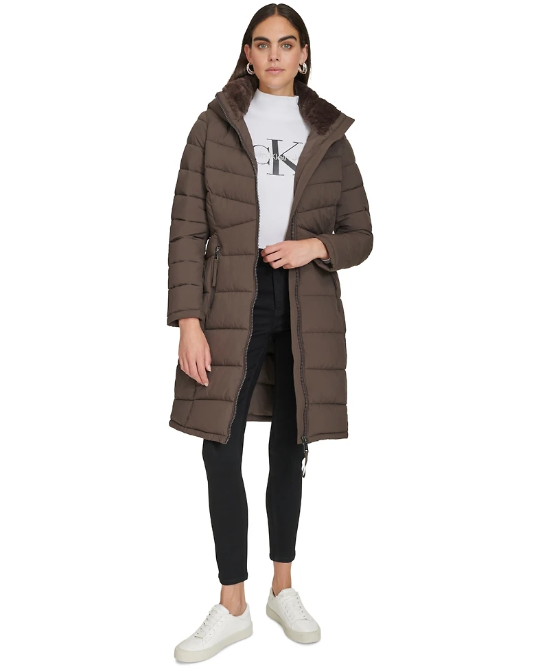 Calvin Klein Women's Hooded Puffer Coat
