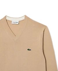 Lacoste Men's Regular-Fit Solid V-Neck Sweater - 02S