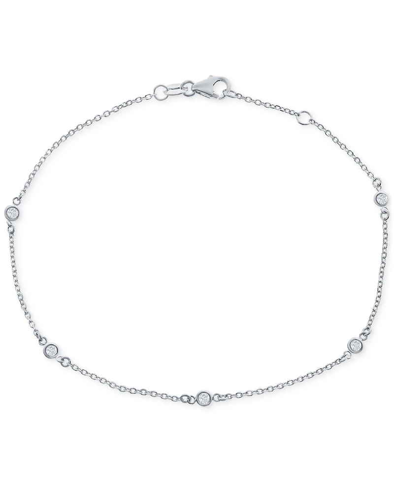 Diamond Bezel Station Link Bracelet (1/6 ct. t.w.) 14k White or Yellow Gold