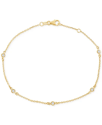 Diamond Bezel Station Link Bracelet (1/6 ct. t.w.) in 14k White or Yellow Gold