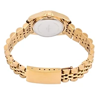 Peugeot Women's Gold-Tone 25mm Fluted Bezel Steel Bracelet Watch with Green Dial