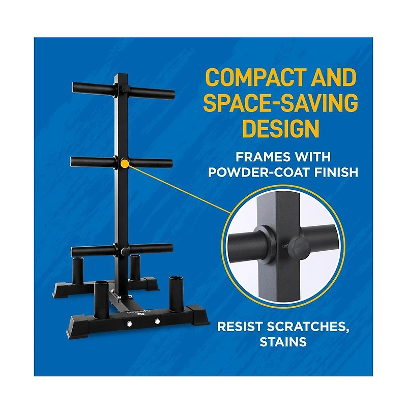 SereneLife Weight Plate Rack with Barbell Holders, 800-Pound Capacity