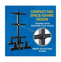 SereneLife Weight Plate Rack with Barbell Holders, 800-Pound Capacity