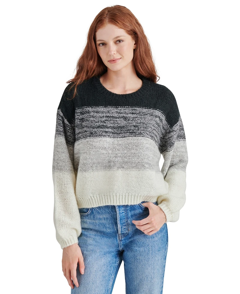 Steve Madden Women's Colette Striped Balloon-Sleeve Sweater