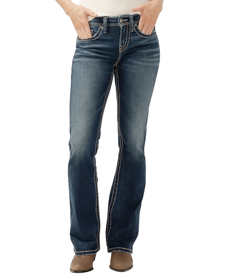 Silver Jeans Co. Women's Suki Mid Rise Curvy Fit Bootcut