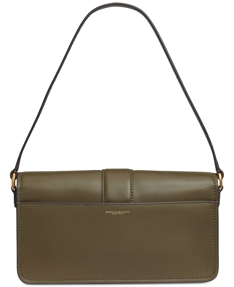 Donna Karan New York Valley Stream Leather Buckle Shoulder with Removable Strap