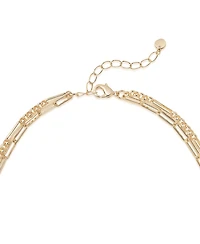 And Now This Silver, Gold Double Plated Brass Layered Necklace