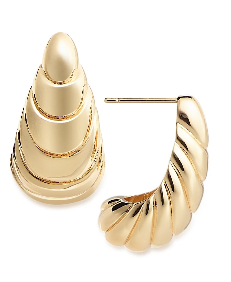 And Now This Silver, Gold Plated Brass Textured Earring