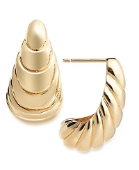 And Now This Silver, Gold Plated Brass Textured Earring