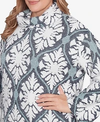 Ruby Rd. Plus Size Jewel Tile Jacquard Knit Sweater
