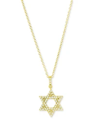 Diamond Star of David Pendant Necklace (1/4 ct. t.w.) in 14k White or Yellow Gold, 16" + 2" extender