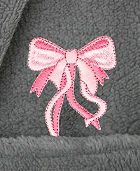 Linum Home Kids Bow Super Plush Double Brushed Hooded Bathrobe