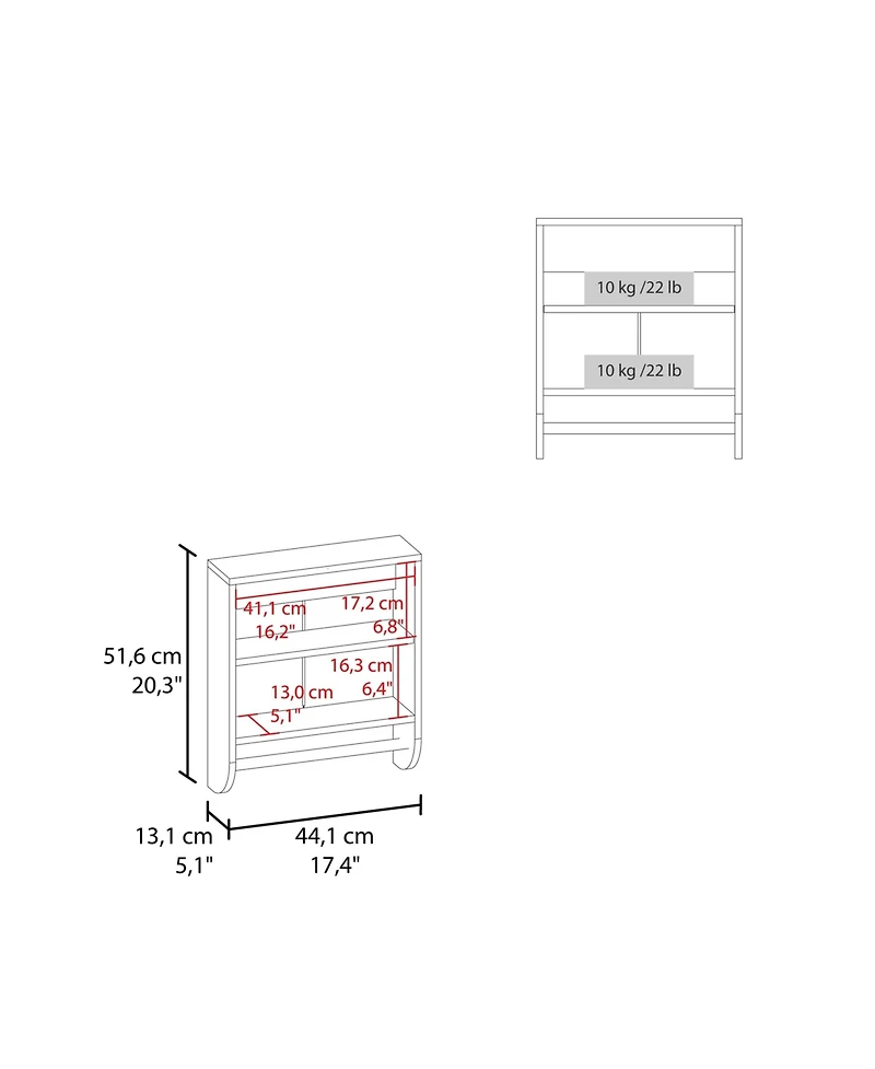 Fm Furniture Goodyear Medicine Cabinet in Melamine With a Towel Bar, White