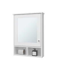 Fm Furniture Goodyear Medicine Cabinet in Melamine With a Towel Bar, White