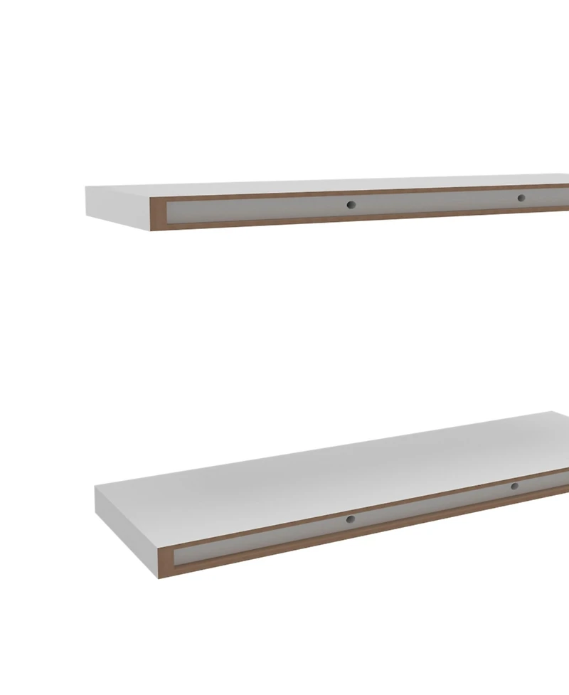 Fm Furniture Iva Floating Shelf in Melamine x2, Snow White
