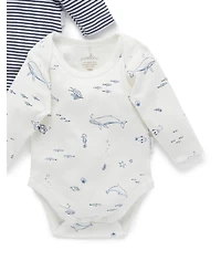 Purebaby Baby Boys Easy Neck L/S Bodysuit 2 pack