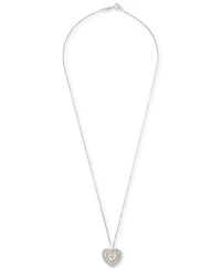 Diamond Heart 18" Pendant Necklace (1/4 ct. t.w.) in Sterling Silver and 14k Gold-Plate, Created for Macy's